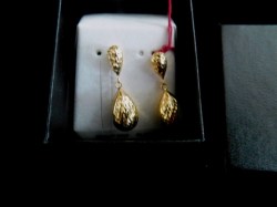 10KT GOLD DROP TEARDROP PIERCED EARRINGS 1.4 GMS SEARS BOX